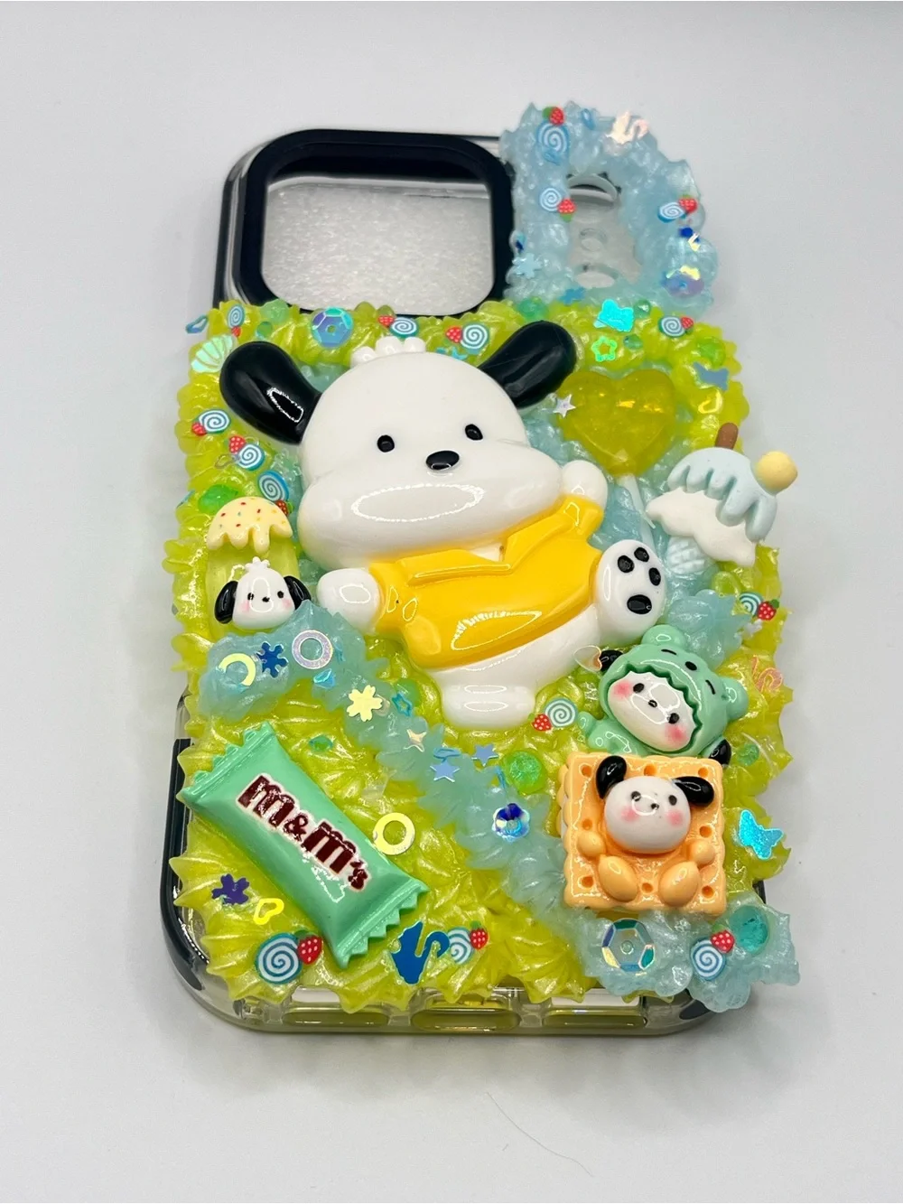 Cute Pastel Pochacco  Decorative Phone Case - Green